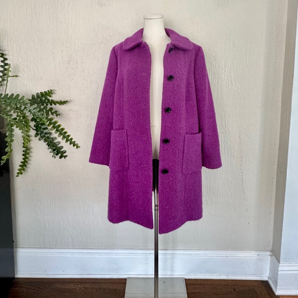 S O L D - LIKE NEW Beautiful Wool Bouclé Coat TALBOTS Orchid Purple/Fuchsia